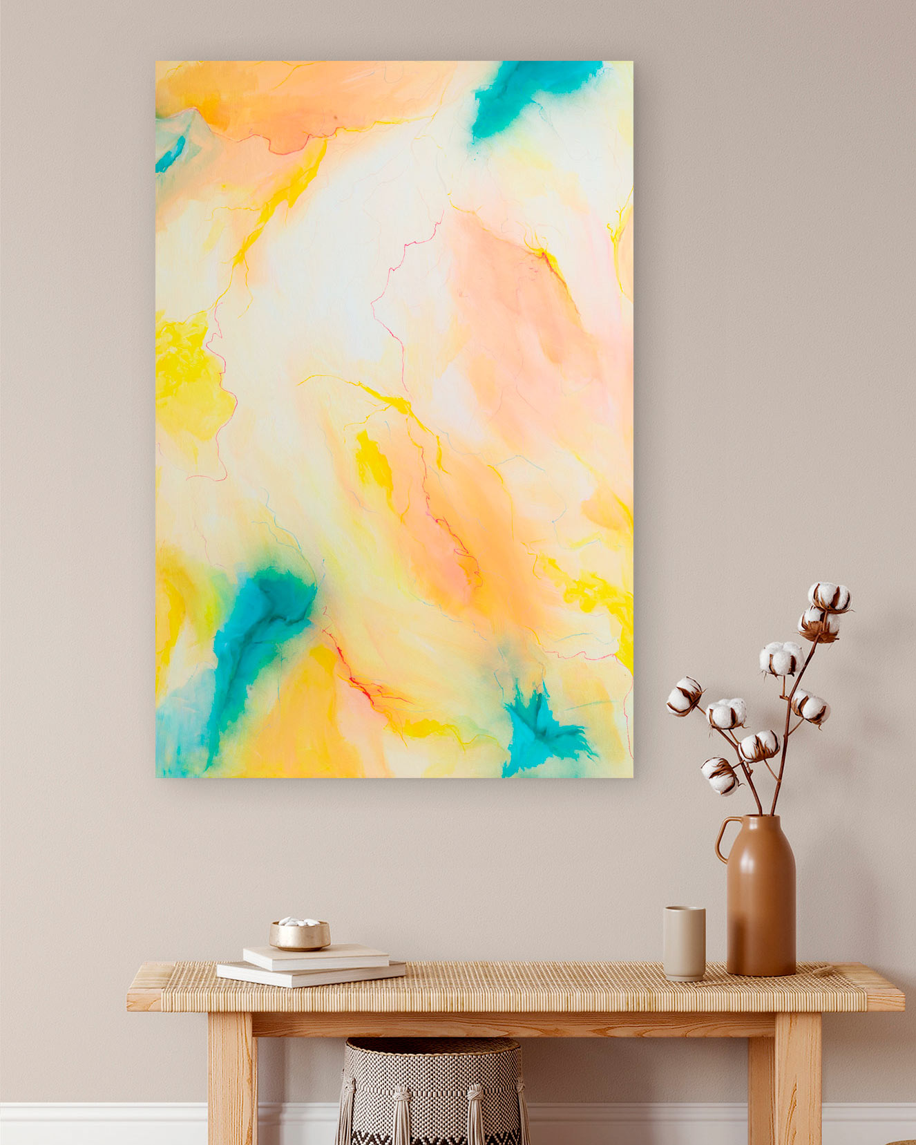 bright coloured wall art