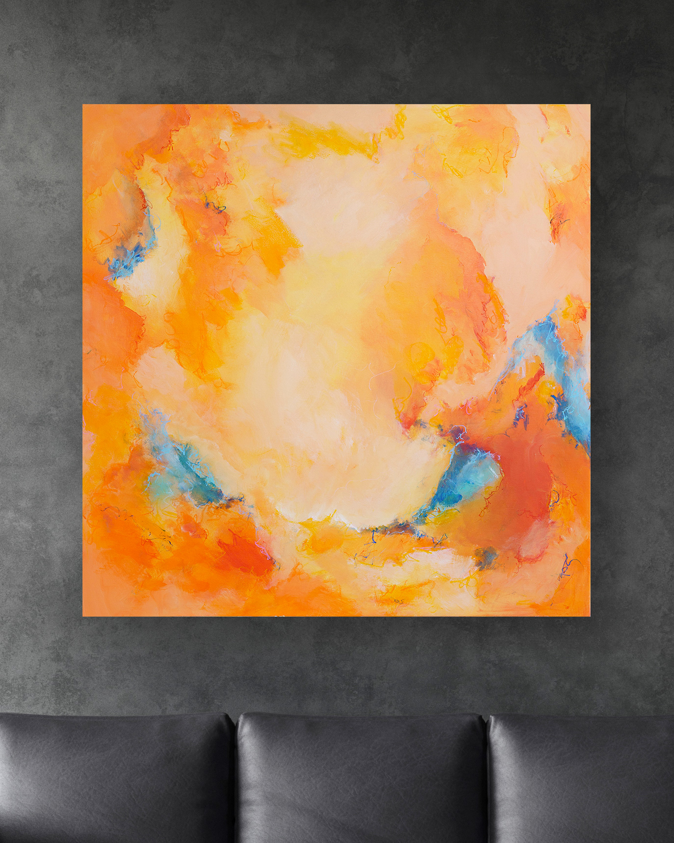 orange abstract canvas art